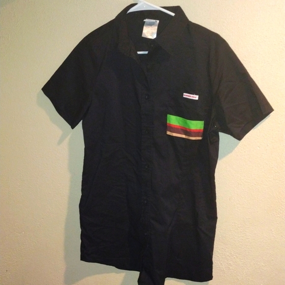 Burger King Shirt Men Black Short Sleeve Button Up Employee Work Uniform… - Picture 1 of 8